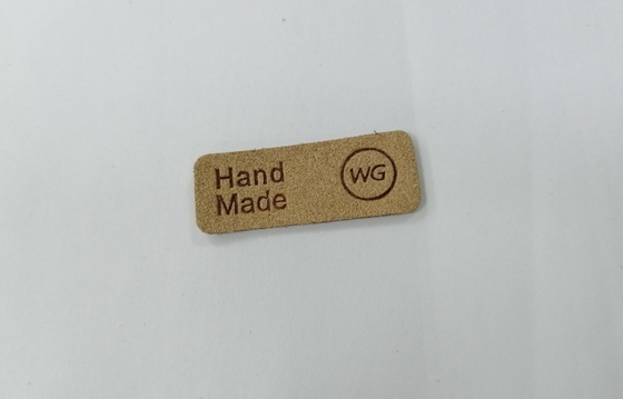 Embossed Logo Microfiber PU Leather Patches Washable Labels Sew On Clothing