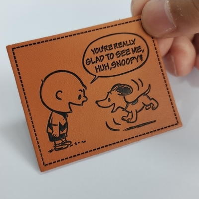 PU Embossed / Metal Leather Patch Label Customized For Clothes Garment