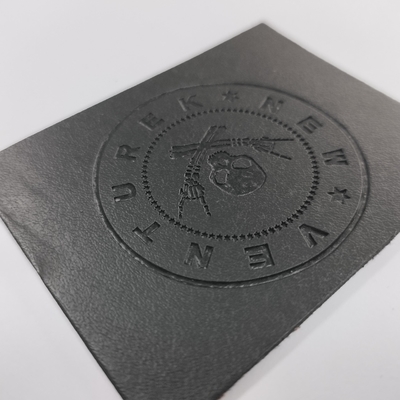 Custom Embossed Leather Patches , PU Leather Labels Fashionable Design