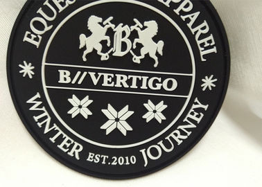Custom Rubber Logo Patches Silicone Badge For Outdoor Wear / Shoes / Bags