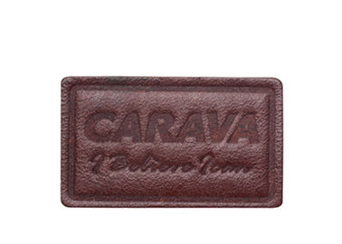 Colorful Custom Embossed Leather Patches For Hats / Bag Light Weight