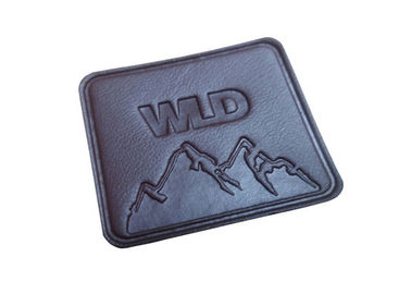 Cool Embossed Leather Patches Custom Leather Name Tags For Flight Jackets Various Shape
