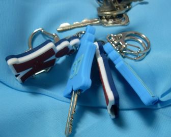 Novelty Personalized Promotional Gifts Imprinted Logo PVC Keychain With LED Light