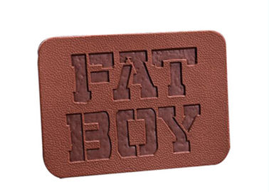 Decorative Recycled Jeans Pu Leather Custom Clothing Patches Embossed / Debossed Logo