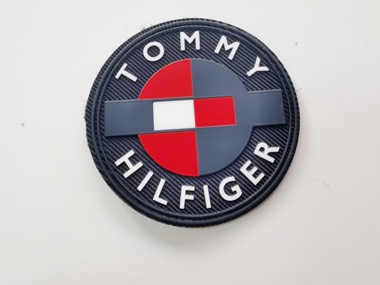 Matte Silicone Logo Printed On Twill Base Clothing Labels In Multiple Colors