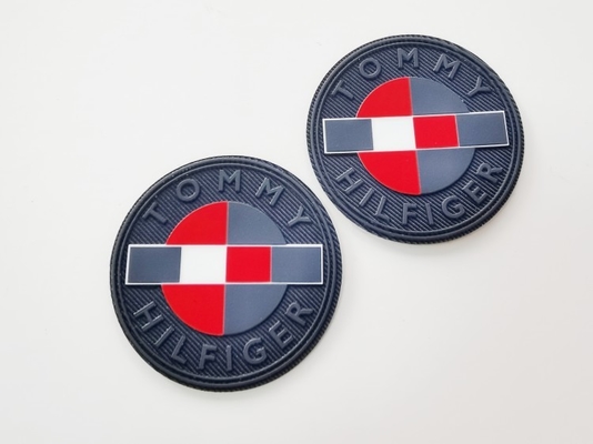 Matte Silicone Logo Printed On Twill Base Clothing Labels In Multiple Colors