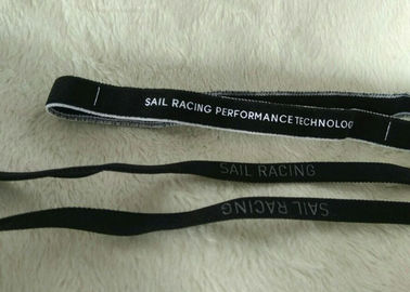 Eco - Friendly Soft Shiny Silicone Screen Printing Label , 10mm Nylon Elastic Neck Tape