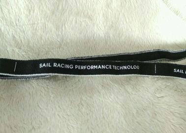Eco - Friendly Soft Shiny Silicone Screen Printing Label , 10mm Nylon Elastic Neck Tape