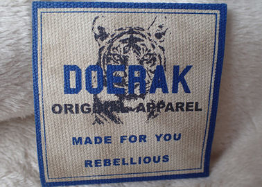 High Density 3D Organic Canvas Screen Printing Label For Children'S Garments