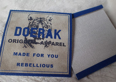High Density 3D Organic Canvas Screen Printing Label For Children'S Garments