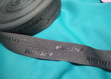 100% Polyester / Nylon Knitted Folded Elastic Ribbon With Logo Embossed
