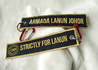 2.5cm 3D Gold Embroidery Logo Keychains