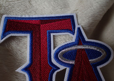 Soccer Jersey Brand Label Multicolor Embroidered Sports Patches With Hot Melt Adhesive