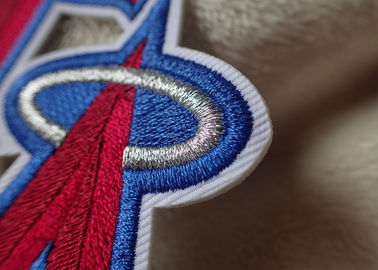 Soccer Jersey Brand Label Multicolor Embroidered Sports Patches With Hot Melt Adhesive