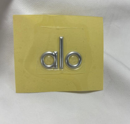 Custom 3D TPU Heat Transfer Patches Silver TPU High Frequency Label For T-Shirts Sportswear