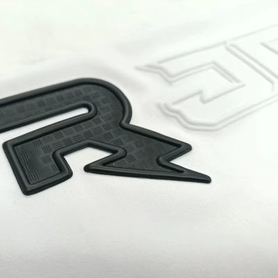 Custom TPU 3D Black Label  Embossed  Heat Press Label TPU Printing Patches for Jersey