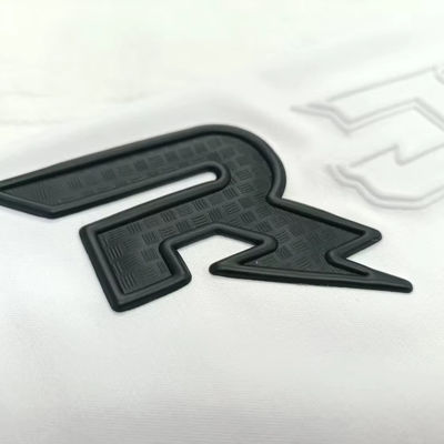 Custom TPU 3D Black Label  Embossed  Heat Press Label TPU Printing Patches for Jersey