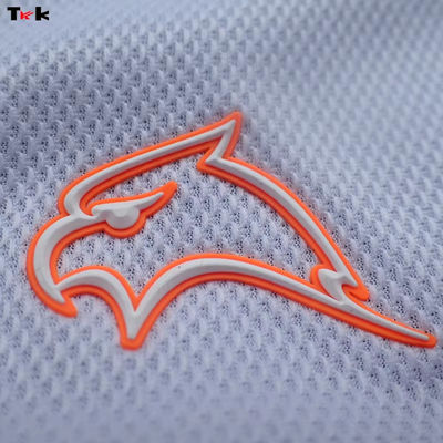 Custom Silicone Rubber Tagless Labels Heat Transfer With 3d Letters and Numbers Name Patch Logo Transfer Printing