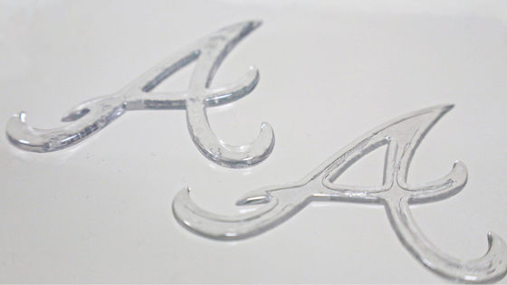 Custom Imitate Ice Semi Transparent Glossy TPU Logo Heat Transfer Badge For Garment