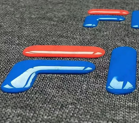3D Embossed Shine Logo Iron-on Clothes Heat  Rubber Badge Silicone Heat Transfer Patch