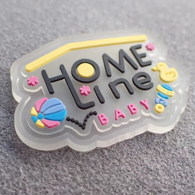 Custom Transparent PVC Rubber Patch Garment PVC Label Clear Silicone Patch