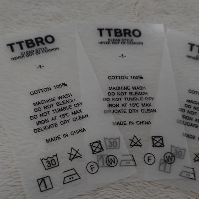 Customized High Quality Clothing Transfer Label Thermal Transfer Label Printing logo Wholesale