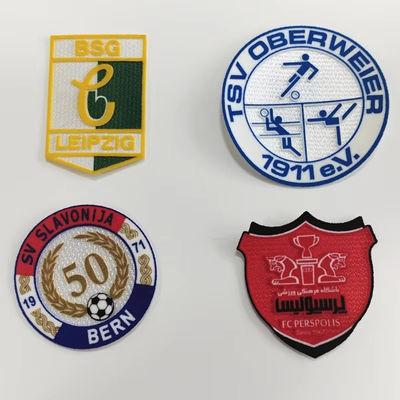 Wholesale Custom Heat Press Flocking White Label Ironing Vinyl Club Embroidered Patch