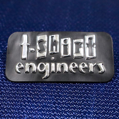 Customized High-Quality Clothing 3D Silver Black Tpu Heat Metal Transfer Logo for Garment
