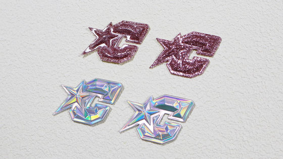 Factory Ironing on Labels Shiny Chrome Color Heat Transfer Stickers for Shirts Customized TPU Clothing Labels