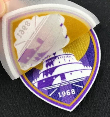 Personalized Printing Custom Football Team Club Logo 3D Flock Heat Transfer Label
