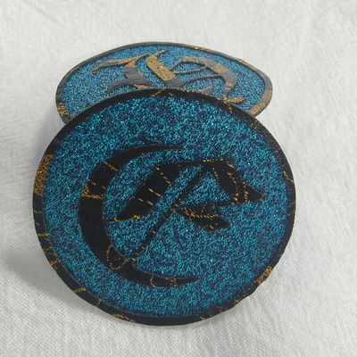 OEM Silver Thread Embroidery Woven Patches For Clothes
