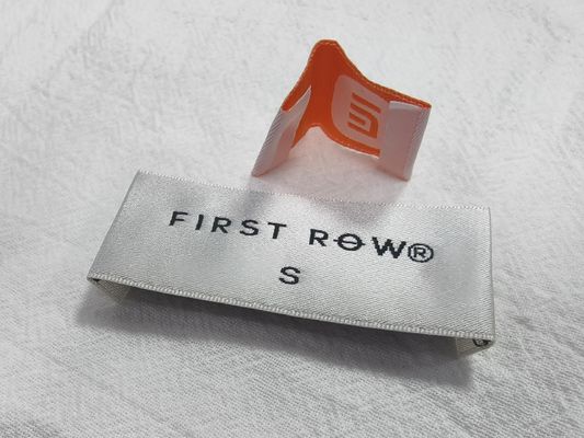 Custom Washable  Woven Fabric Labels Neck Sewing Tags Laser Cut EdgeSoft Patches For Bags Clothing