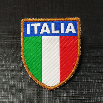 Factory Custom Shield Flag Embroidered Patch Customized Clothing Label  Sew-on Clothing Badge