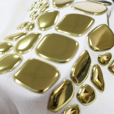 Factory Custom Metallic Gold TPU Heat Transfer Label - Irregular Shape Emblem for Luxury Apparel & Fashion Garments