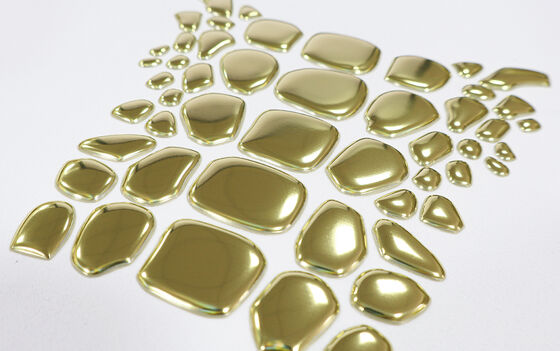 Factory Custom Metallic Gold TPU Heat Transfer Label - Irregular Shape Emblem for Luxury Apparel & Fashion Garments