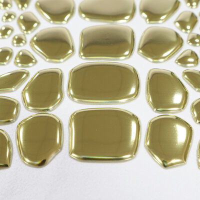 Factory Custom Metallic Gold TPU Heat Transfer Label - Irregular Shape Emblem for Luxury Apparel & Fashion Garments