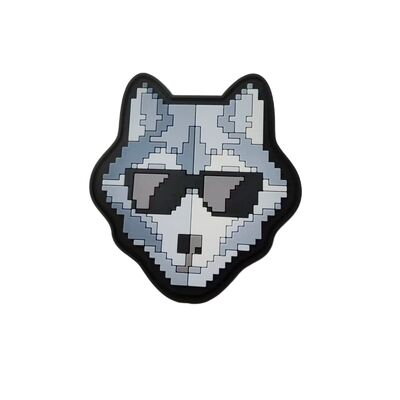 Custom 3D Silicone Emblem - Pixel Art Wolf Shape Silicone Heat Transfer Patch for Clothing
