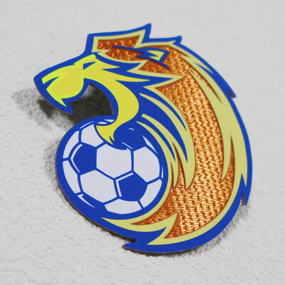 Silicone Printed Tatami Patch – Lion & Soccer Design Thermal Transfer Badge for Sportswear
