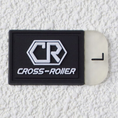 Silicone Size Label – Custom CR Logo Rubber Patch with Left/Right Marker for Sportswear & Footwear