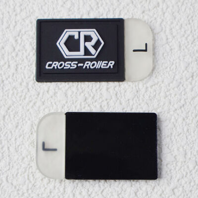Silicone Size Label – Custom CR Logo Rubber Patch with Left/Right Marker for Sportswear & Footwear