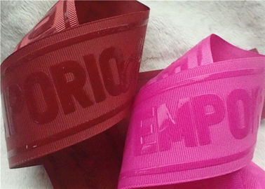 Shiny Transparent Silicon Logo Screen Printing Label In Coloful Polyester Thread Ribbon