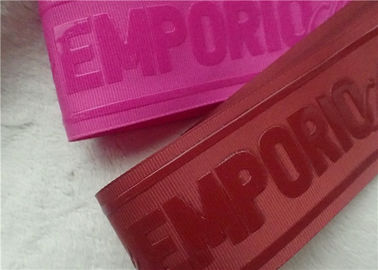 Shiny Transparent Silicon Logo Screen Printing Label In Coloful Polyester Thread Ribbon