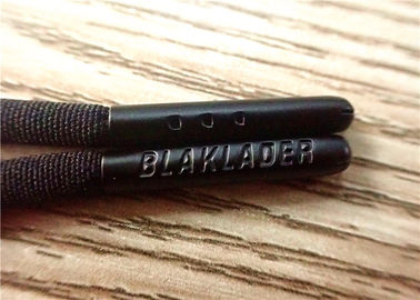 125cm Black Non Elastic Cord With Carved Logo At Both Ends Of The Black Paint Hardware Head