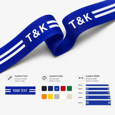 Custom Screen Printed Cord Rope with Elasticity and Epoxy Silicone Endings Ideal for Outdoorwear and Medical Stockings