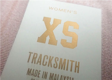 Plane Cold Tear Heat Transfer Clothing Labels With Anti Sublimation Printing Golden Custom - Made Logo
