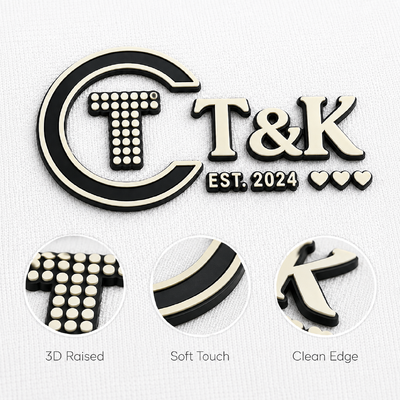 Premium Custom Silicone Heat Transfer Labels with 3D Raised Logo for Clothing Sportswear Activewear Jackets Bags and High-End Apparel Branding