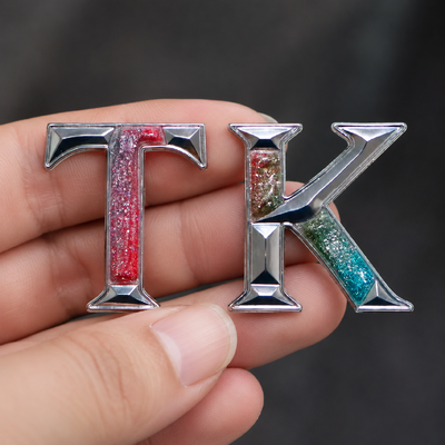 CUSTOM 3D METALLIC GLITTER HEAT TRANSFER LOGO LABELS FOR APPAREL & SPORTSWEAR