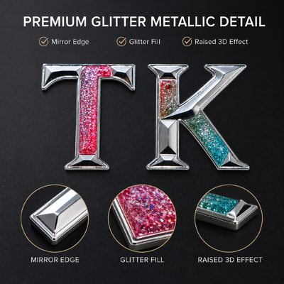 CUSTOM 3D METALLIC GLITTER HEAT TRANSFER LOGO LABELS FOR APPAREL & SPORTSWEAR