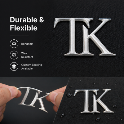 Custom 3D Pearl Metallic Heat Transfer Logo Labels for Apparel & Sportswear