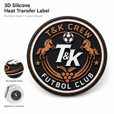 Custom 3D Silicone Heat Transfer Labels & Badges with Raised Embossed Logo for Sportswear Streetwear Jackets Hats Bags OEM ODM